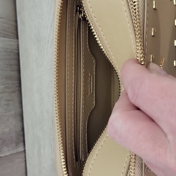 Valentino Orlandi Taupe Small Camera Bag Studded Crossbody Vegan‎ Leather NEW - Picture 9 of 14